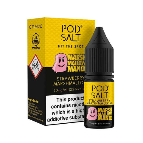 Marshmallow Man 3 Strawberry Marshmallow Nic Salt 10ml by Pod salt - Vapemansionleigh 